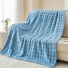 Deamsure Twin Blanket for Couch Blue 3D Bubble Fleece Soft