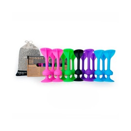 TOSSIT Game Set - Indoor, Outdoor Suction Cup Throwing Party Game - Family Pack, 4 colors Pink Light Blue Purple Green - Portable Fun that sucks!