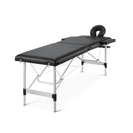 Aluminum Massage Table 2 Section Massage Table Foldable Massage Table Massage Bed Height Adjustable On Site Treatment Facial Massage Acupuncture Physiotherapy Lash Bed Carry Bag