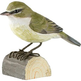 WILDLIFEGARDEN Wildlife Garden WG432 DecoBird Zilpzalp - Hand Carved Decorative Wooden Bird - Small European Birds