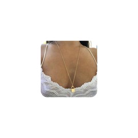 Aneneiceera Boho Castle Pendant Long Necklace Retro Minimalist Chain Gold Simple Necklace Adjustable Gold Chain Wedding Jewellery for Women Girls Gift, Metal