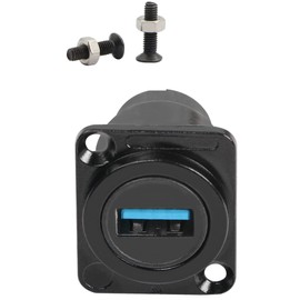 QIANRENON USB3.0 to USB C Panel Mount Adapter Coupler USB3.0 A Female to Type C female Panel Fixed Pass-through Module Converter Data Transmission, for Audio Video Network Industrial Equipment