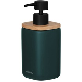 Sealskin Mind Soap Dispenser 200 ml Made of Cement Wood Detail, Dark Green