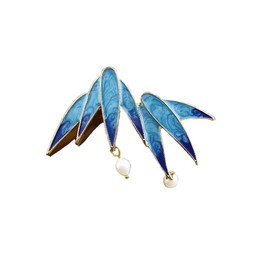 Peacock Feather Brooch Pin for Women Girls Pearl Animal Feather Lapel Pin Fashion Exquisite Bird Bamboo Shape Feathers Brooches Lapel Pins Dress Accessories Wedding Christmas Birthday Jewelry Gift