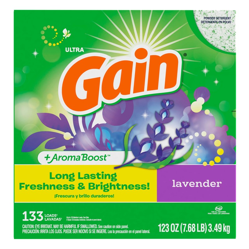 Gain Powder Laundry Detergent, Lavender Scent, 133 Loads, 123 OZ