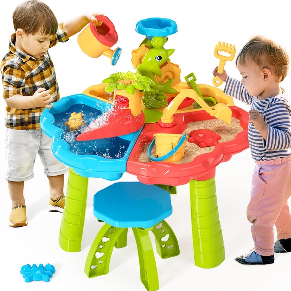 SMILESSKIDDO Sand Water Table for Toddlers, 3 in 1 Sand