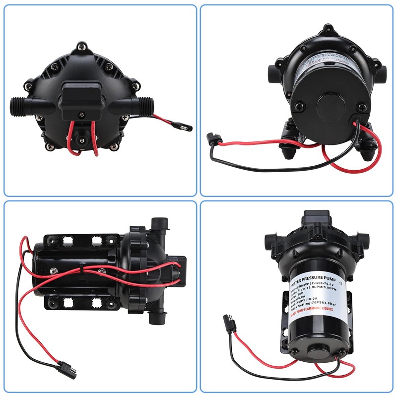 NovelBee 70 PSI Washdown Deck Wash Pump Kit,12V 5.0 GPM