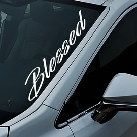 XTRAYXRAY Blessed Windshield Banner Sticker Car Decal Window Bumper Decal Sticker Suitable for Cars, Trucks