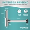 Engelbach® Designer Siphon for Washbasins and Washbasins with Cleaning Opening