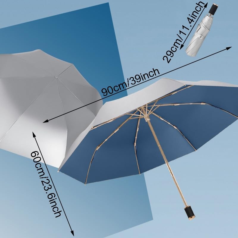 ThreeH UV Umbrella Sun Protection UPF 50+ Compact Travel Umbrella