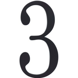 Atlas Homewares TRN3-BL 6-Inch The Traditionalist House Number-3, Matte Black