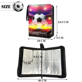 Football Trading Card Album, Football Cards, Football Collector's Album Cards, 50 Pages, Capacity for 400 Cards, Football Cards Capacity, Football Cards Folder Collection Book