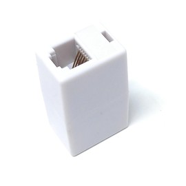 DRUT RJ12 (RJ11) 6P6C 6 Pin Female Coupler Adapter Cable Joining, Gender Changer, Extender (1, White)