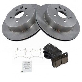 TRQ Rear Brake Pad & Rotor Kit Brake Pads Brake Rotor Ceramic Compatible with 2006 Lexus GS300 2007-2011 GS350 2006-2007 GS430 GS450h 2008-2011 GS460 2010-2013 IS250 2006-2013 IS350