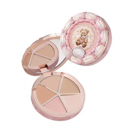 Flower Knows The Sweetie Bear 4-Color Concealer Palette,Highlihter Correct Contour Face Maekup,Blendable,High-Coverage & Crease-proof,Buildable All-Day Wear Compact,0.23 Oz(01 Strawberry Chocolate)