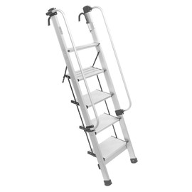 Undercat 5 Steps Bunk Bed Ladder, 5.5ft Aluminum Ladder with Removable Handrails and 7.87in Folding Wider Treads, 330 lbs Load Capacity, RV Camper Dorm Loft Stair, 5 Step Ladder