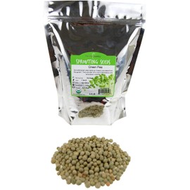 Certified Organic Dried Green Pea Sprouting Seed - 2.5 Lb - Handy Pantry Brand - Green Pea for Sprouts, Garden Planting, Cooking, Soup, Emergency Food Storage, Vegetable Gardening