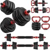 Adjustable Dumbbells, 10/20/30/45/70/90lbs Free Weight Set with Connector, 4 in1