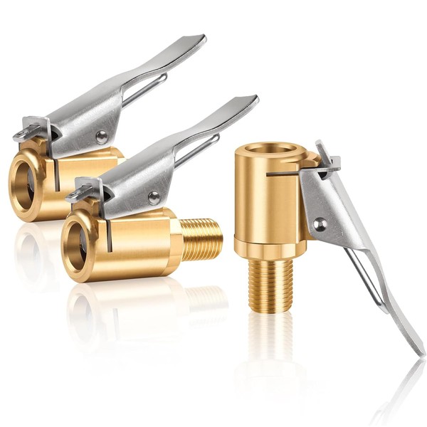 Kjzeex 3 Stück 8mm Autoventil Hebelstecker Air Chuck, Messing Autoventil