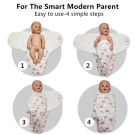 3-Pack Organic Baby Swaddle Sacks - Newborn Swaddle Sack - Ergonomic Baby Swaddles 0-3 Months (Bird)