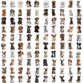 100PCS Cute Dog Stickers,Realistic Dog Stickers,Teens Boys and Girls Sticker Pack Vinyl Skateboard Guitar Door Laptop Luggage Car Bike Water Bottle Birthday Party Supplies Stickers
