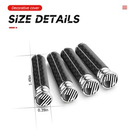 BELOMI 4 Pcs Car Door Lock Knobs, Carbon Fiber Auto Door Lock Pin Covers, Decorative Cover for Car Rod Bolt, Universal Vehicle Interior Modification Accessories (Black)