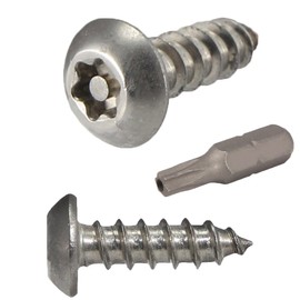 Fastenere Torx Security Sheet Metal Screws - #8 x 1-1/2" (25-Pack) Button Head, Tamper-Resistant, Anti Theft Stainless Steel Screws for Higher Level of Safety & Secure Fastening Solution