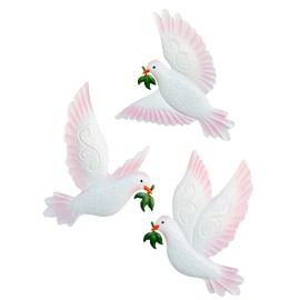 J-Fly Dove Wall Decor Metal Wall Decor Outdoor Indoor Ornament Suitable For Bathroom Living Room Garden Wall Decoration 9 Inch 3 Pack