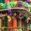 16Pcs Mardi Gras Ball Ornaments, Shatterproof Mardi Gras Decoration Tree