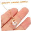 Beavorty 2Pairs Elegant Threader Earrings for Women of Droplet Tassel