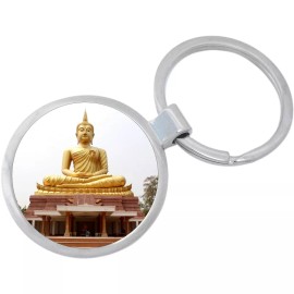Buddha Temple Keychain - Includes 1.25 Inch Loop for Keys or Backpack