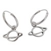 Touch Jewellery 925 Sterling Silver Hoop Earrings with Dangling Planet