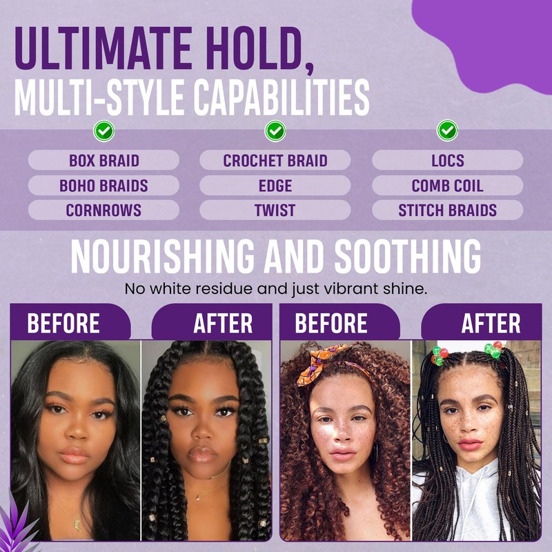 Tender Tangles Braid Gel for Cornrow, Box Braid, Loc and