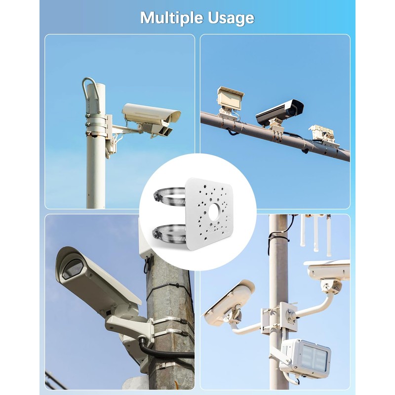 Universal Vertical Pole Corner Mount Bracket for Security Camera, Stainless