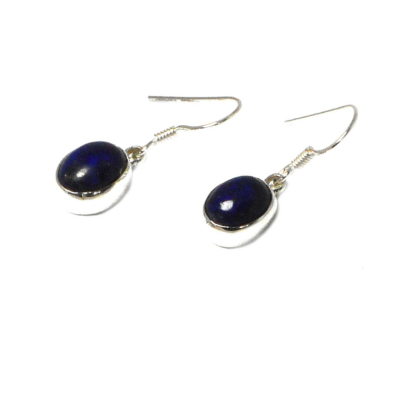 Lapis Lazuli Earrings 925 Sterling Silver (LLE2103161), Sterling Silver, Lapis