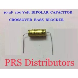 BIPOLAR CAPACITOR 10uF 100V BIPOLAR CAPACITOR BASS BLOCKER SPEAKER TWEETER CROSSOVER 10 mF 1 Piece