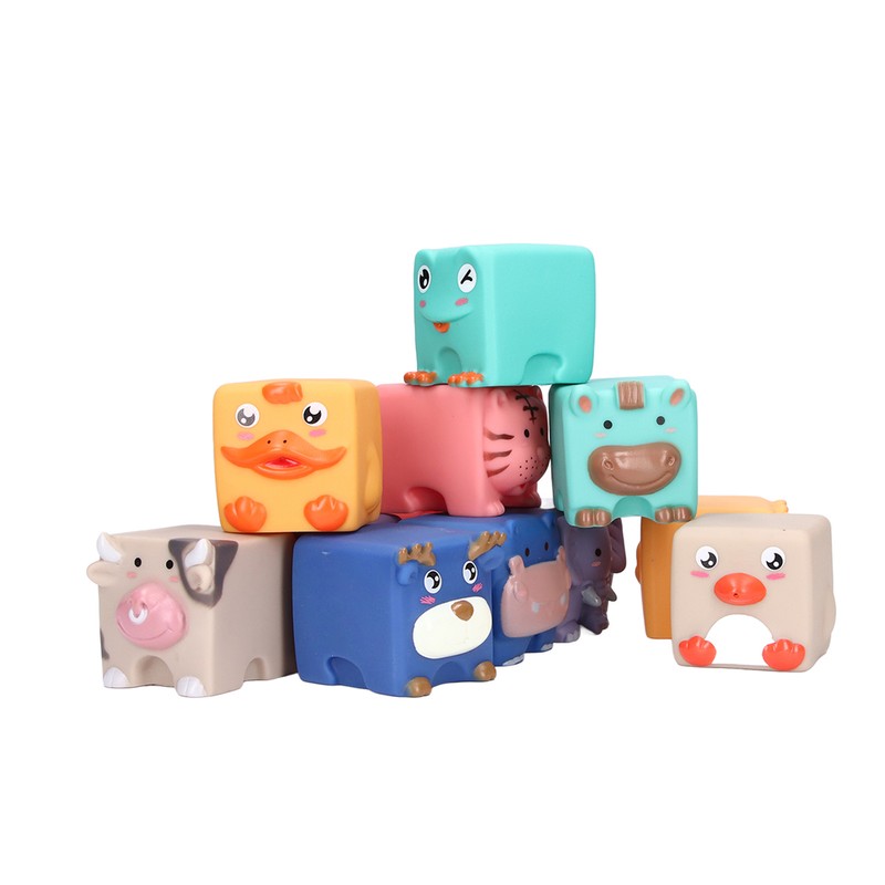 Baby Blocks Soft Silicone Baby Building Blocks Squeeze Toys for
