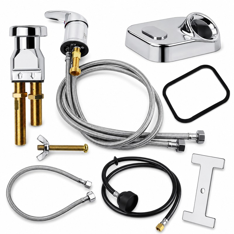 Salon Shampoo Bowl Faucet Kit with Vacuum Breaker and Sprayer