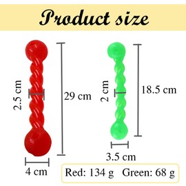 DEXYZZY Zahnen Kauen Spielzeug, Hundespielzeug aus Gummi, Gummispirale Kauknochen, reinigt die Zähne und massiert das Zahnfleisch, Haustier Mundpflege, 2 Pieces, Rot/Grün