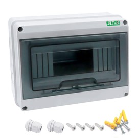 smseace Distribution Protection Box, ABS Plastic Transparent Cover Waterproof Distribution Box IP65, for Indoor Wall Circuit Breaker (8 Way)