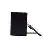 BLACK GENUINE LEATHER Trifold Biker's Wallet ID Card Holder w/Chain