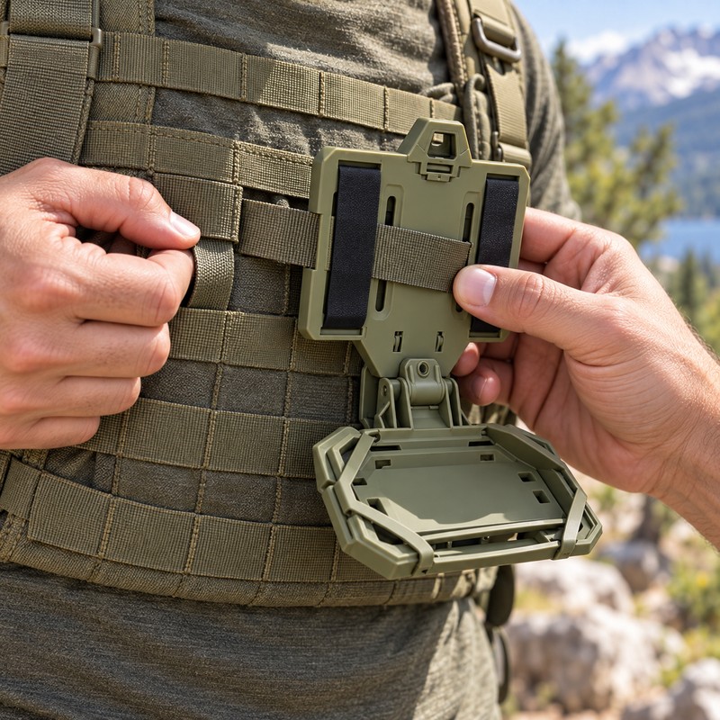 Tactical MOLLE Admin Panel Foldable Phone GPS Holder – Compact