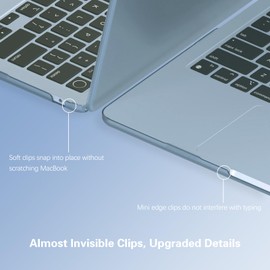 KEROM SkyBlue Case for MacBook Air 15 inch 2026 M5, 2023-2025 M4/M3/M2 A3448 A3241 A3114 A2941, Ultra Thin Frosted Matte Plastic Hardshell & Keyboard Cover for Mac Air 15, SkyBlue Clear
