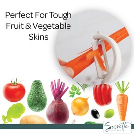 Fruit and Vegetable Peelers with Stainless Steel or Ceramic Blades, Wheat Straw Handles (Ceramic)