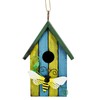 Wooden Decorative Birdhouse Hanging Bird House Hand Painted Birds Box