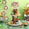Zopeal Safari Baby Shower Decorations Cupcake Stand Jungle Animal Birthday