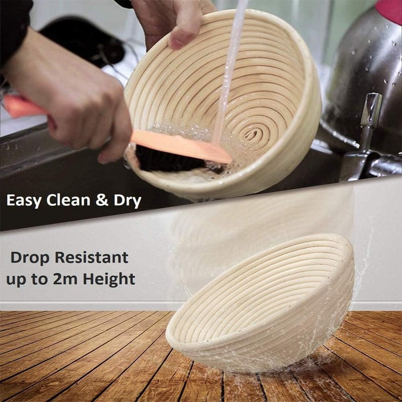 Banneton Bread Proofing Basket 2 pack 9 inch Round Basket