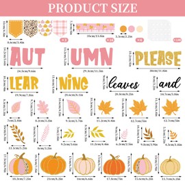 JarThenaAMCS 78Pcs Fall Bulletin Board Decorations Autumn Leaves Pumpkin Cut-Outs for Harvest Party Thanksgiving Classroom Chalkboard Decor