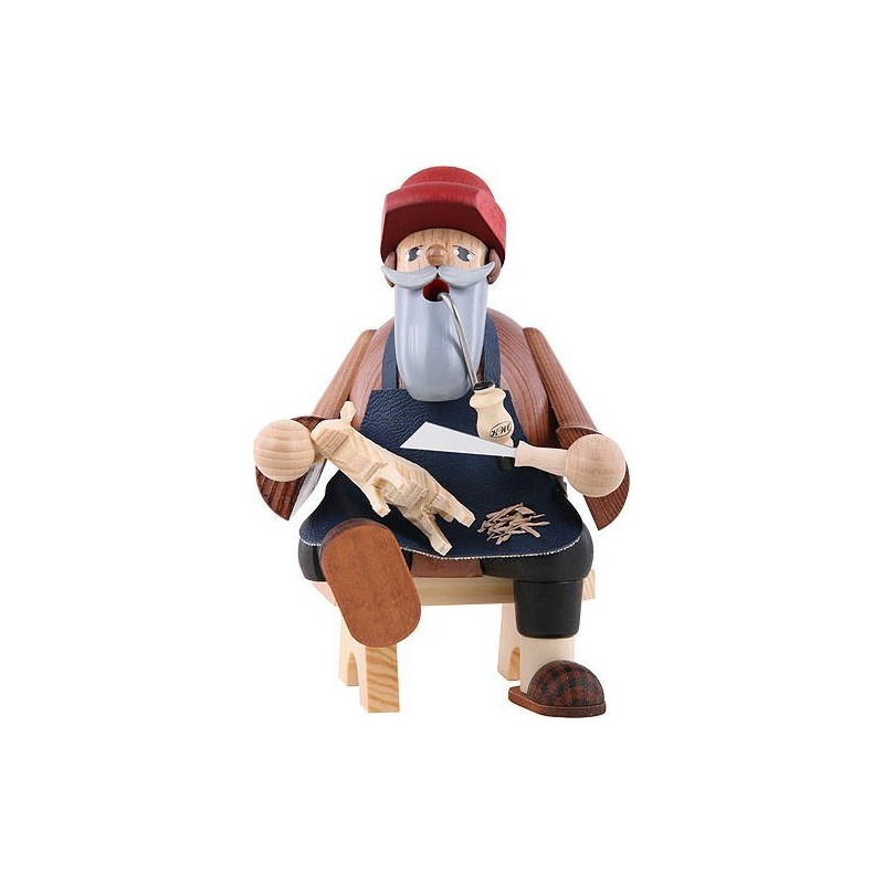 KWO Smoking Men Incense Holder, Carver, 16 cm, Wood, Multicolour,