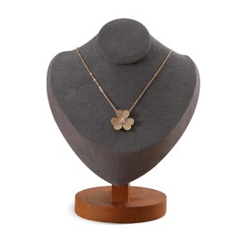 Yinbeini Necklace Display, Mannequin Jewelry Stand,Wooden Necklace Bust,Premium Necklace Stand,Luxury Necklace Display for Selling,Grey Jewelry Holder